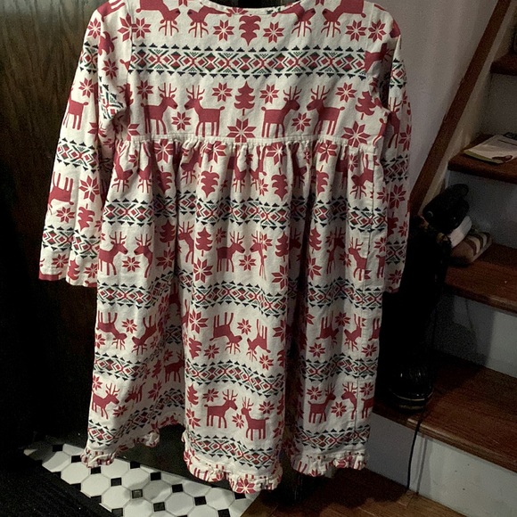 NWOT Hanna Anderson Holiday Print Rib Dress 150 cm 12 - Picture 5 of 6